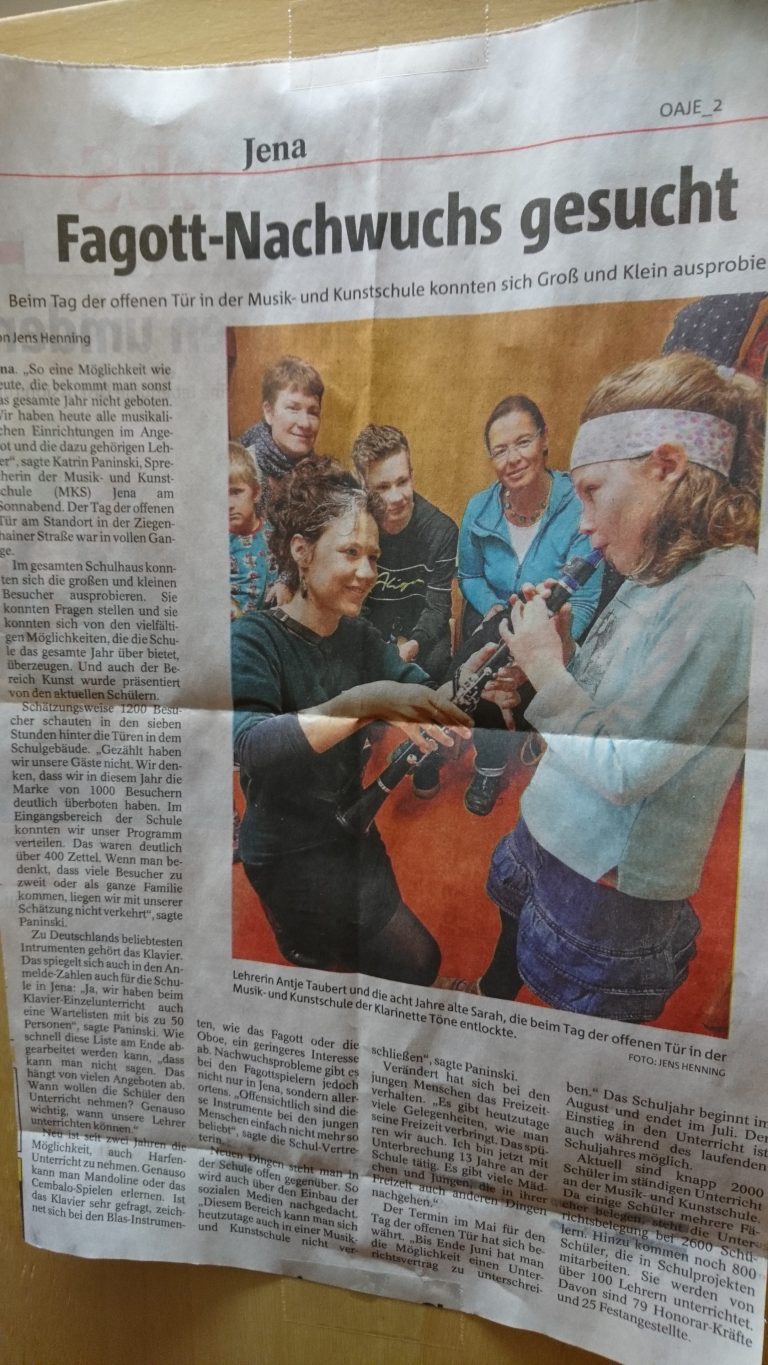 großer Besucherandrang beim Tag der offenen Tür in Jenas Musik- und Kunstschule