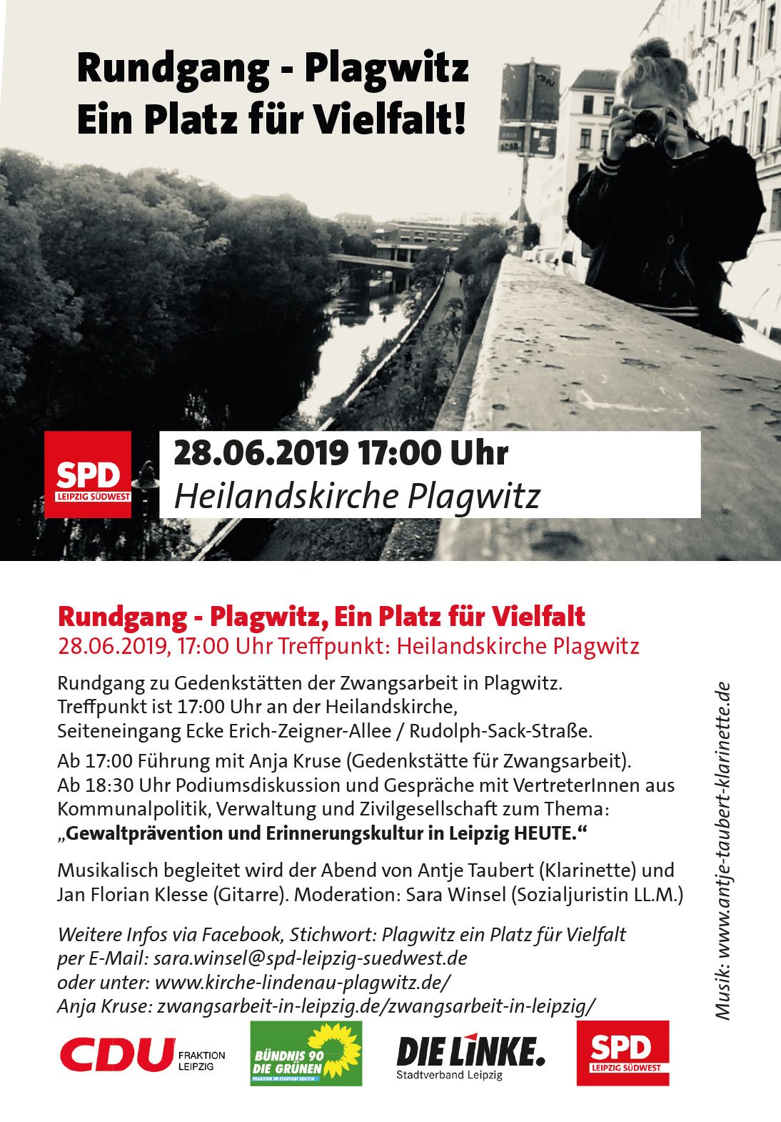 Podiumsdiskussion zur Erinnerungskultur in Leipzig Plagwitz und einem Bob Dylan Song